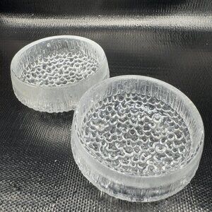 Iittala Ultima Thule Tapio Wirkkala Glass Clear Dish Bowl 4inch Bowl Dishes Set2